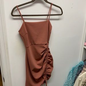 Pink Slim Dress With Tie